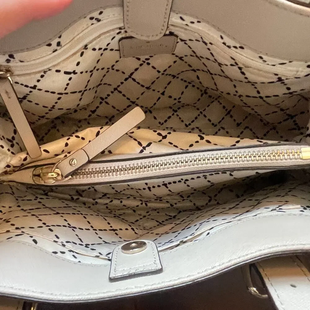 Kate Spade Gray Leather Satchel Crossbody Bag Cove Street Provence *FLAW